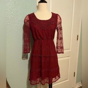Altar’d State Red Crochet Dress